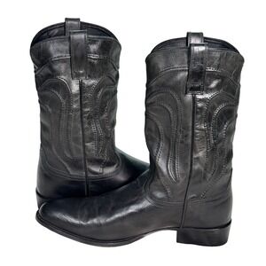 DINGO Black Leather Western Cowboy Boots | Men's Size 11.5 D | Style DI 316